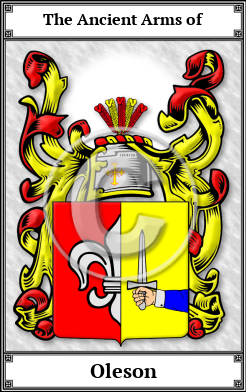 Oleson Family Crest Download (JPG)  Book Plated - 150 DPI