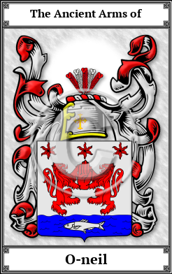 O-neil Family Crest Download (JPG)  Book Plated - 150 DPI