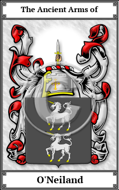 O'Neiland Family Crest Download (JPG)  Book Plated - 150 DPI