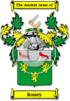 Roney Family Crest Download (jpg) Legacy Series - 150 DPI