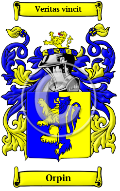Orpin Family Crest/Coat of Arms