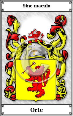 Orte Family Crest Download (JPG)  Book Plated - 150 DPI