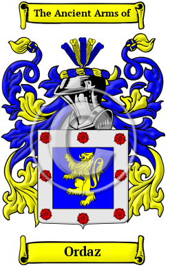 Ordaz Family Crest/Coat of Arms