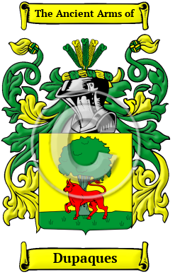 Dupaques Family Crest/Coat of Arms