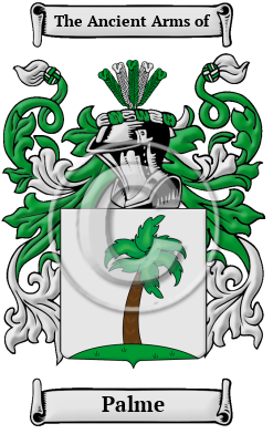 Palme Family Crest/Coat of Arms