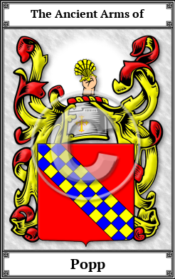 Popp Family Crest Download (JPG)  Book Plated - 150 DPI