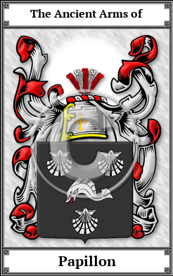 Papillon Family Crest Download (JPG)  Book Plated - 150 DPI