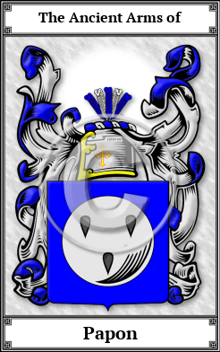 Papon Family Crest Download (JPG)  Book Plated - 150 DPI