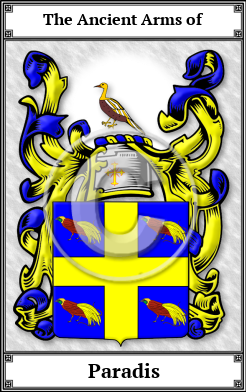 Paradis Family Crest Download (JPG)  Book Plated - 150 DPI