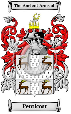 Penticost Family Crest/Coat of Arms