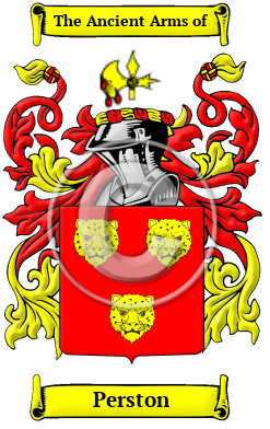 Perston Family Crest/Coat of Arms