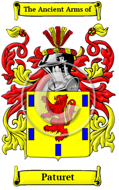 Paturet Family Crest/Coat of Arms