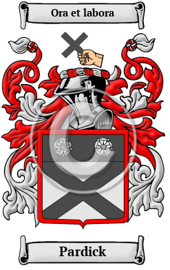 Pardick Family Crest/Coat of Arms