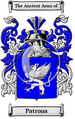 Patrona Family Crest/Coat of Arms