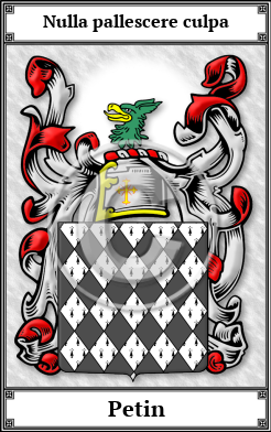 Petin Family Crest Download (JPG) Book Plated - 600 DPI
