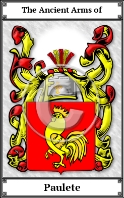 Paulete Family Crest Download (JPG) Book Plated - 600 DPI