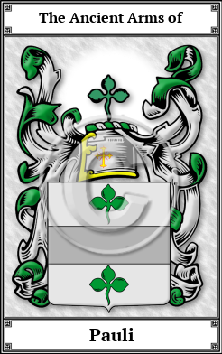 Pauli Family Crest Download (JPG) Book Plated - 600 DPI