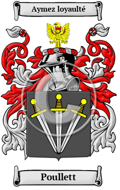 Poullett Family Crest/Coat of Arms