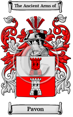 Pavon Family Crest/Coat of Arms