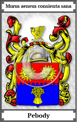 Pebody Family Crest Download (JPG) Book Plated - 600 DPI