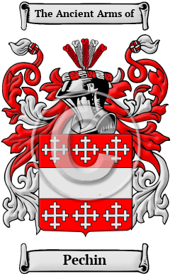 Pechin Family Crest/Coat of Arms