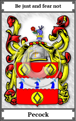 Pecock Family Crest Download (JPG)  Book Plated - 150 DPI