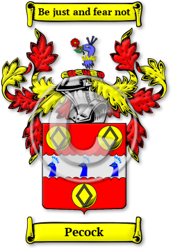 Pecock Family Crest Download (jpg) Legacy Series - 150 DPI