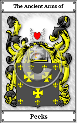 Peeks Family Crest Download (JPG)  Book Plated - 150 DPI