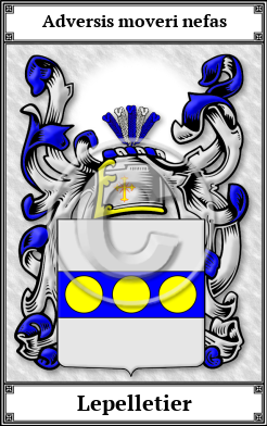 Lepelletier Family Crest Download (JPG)  Book Plated - 150 DPI