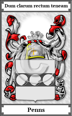 Penns Family Crest Download (JPG) Book Plated - 600 DPI