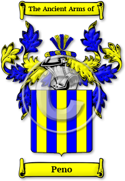 Peno Family Crest Download (jpg) Legacy Series - 150 DPI