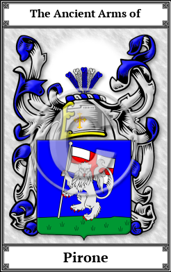 Pirone Family Crest Download (JPG) Book Plated - 600 DPI