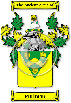 Puriman Family Crest Download (jpg) Legacy Series - 150 DPI