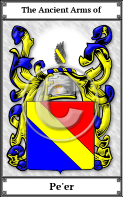 Pe'er Family Crest Download (JPG) Book Plated - 600 DPI
