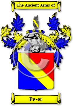 Pe-er Family Crest Download (jpg) Legacy Series - 150 DPI