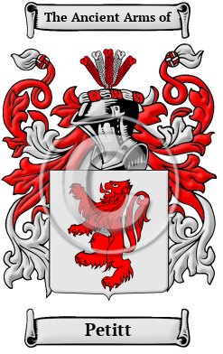 Petitt Family Crest/Coat of Arms