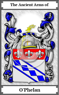 O'Phelan Family Crest Download (JPG) Book Plated - 150 DPI