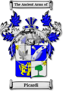 Picardi Family Crest Download (JPG) Legacy Series - 600 DPI