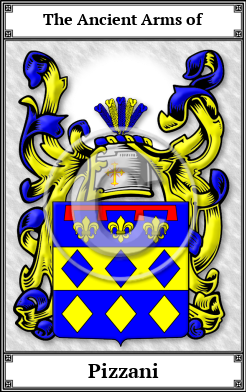 Pizzani Family Crest Download (JPG) Book Plated - 600 DPI
