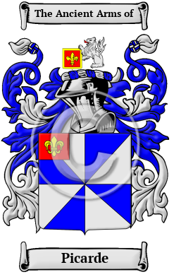 Picarde Family Crest/Coat of Arms