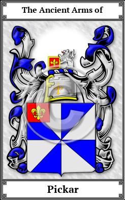 Pickar Family Crest Download (JPG) Book Plated - 600 DPI