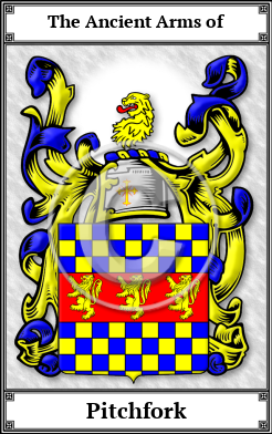 Pitchfork Family Crest Download (JPG)  Book Plated - 150 DPI