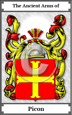 Picon Family Crest Download (JPG)  Book Plated - 150 DPI
