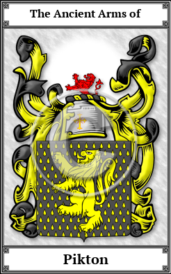 Pikton Family Crest Download (JPG)  Book Plated - 150 DPI