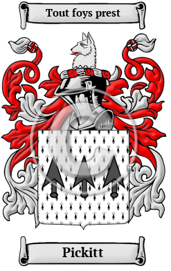 Pickitt Family Crest/Coat of Arms