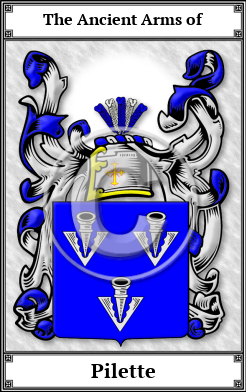 Pilette Family Crest Download (JPG) Book Plated - 600 DPI