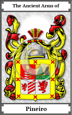 Pineiro Family Crest Download (JPG)  Book Plated - 150 DPI