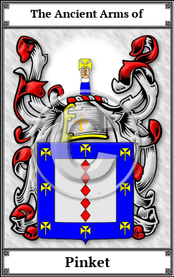 Pinket Family Crest Download (JPG)  Book Plated - 150 DPI