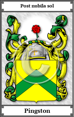 Pingston Family Crest Download (JPG)  Book Plated - 150 DPI