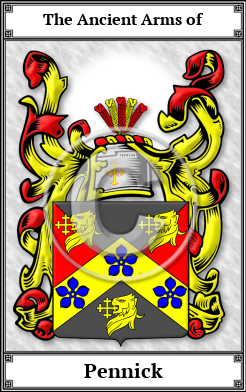 Pennick Family Crest Download (JPG)  Book Plated - 150 DPI